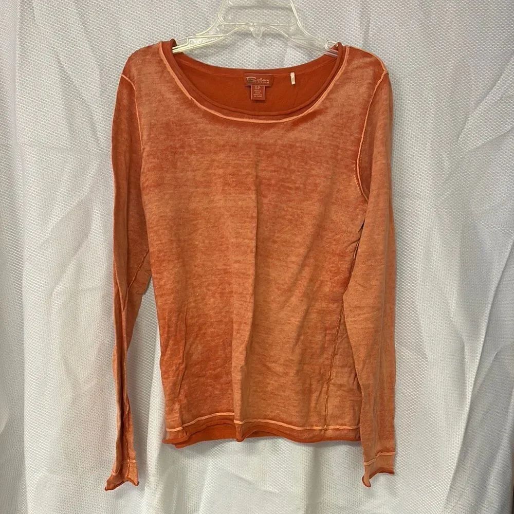 Tommy Bahama Fitted Orange LongโSleeve Top